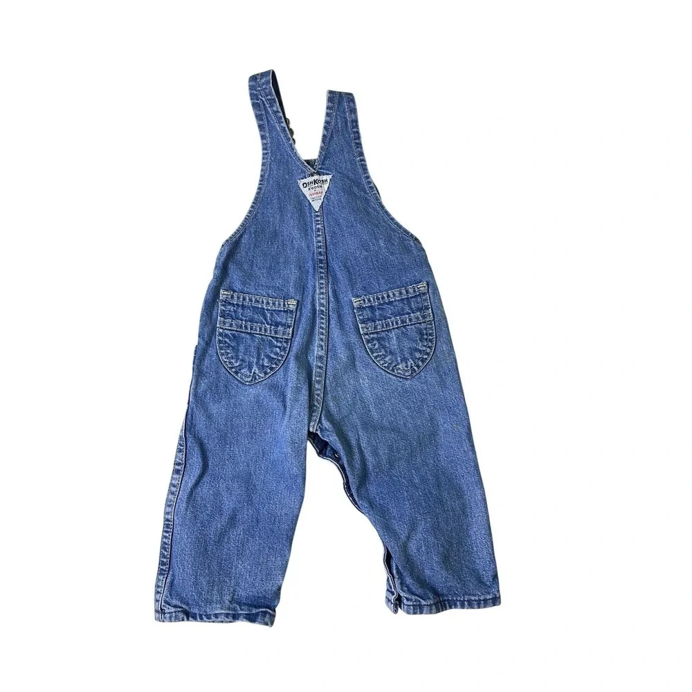 OshKosh B'gosh Denim Overalls Blue Vestbak Vintage Kids 12M Workwear